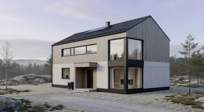 Ny moderne enebolig i nordisk stil